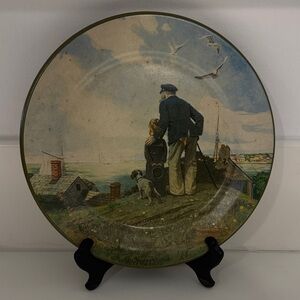 VINTAGE Norman Rockwell Decorative Plate with Nautical Scene, Looking Out To Sea